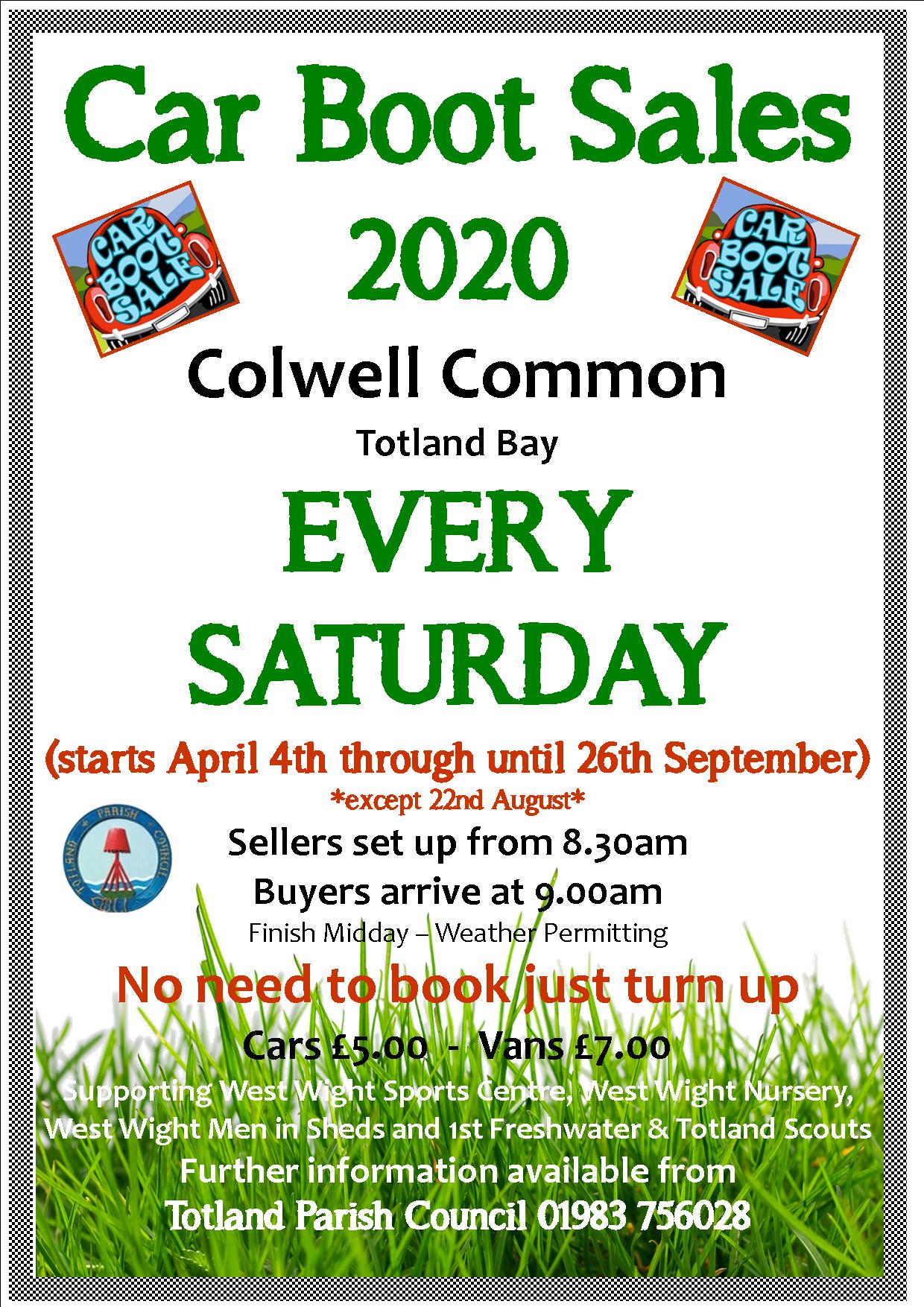 Totland Parish Council, Isle of Wight » Totland Car Boot Sales 2020